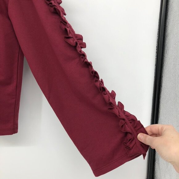 NWT Buffalo David Bitton Womens Ripley Ruffled Turtleneck Berry Burgundy XL - Picture 5 of 15